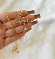 Two Tone Cross With Initial