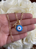 Icy Eye & Initial Necklace