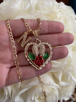 Red Mary Heart With 1 to 2 Letters