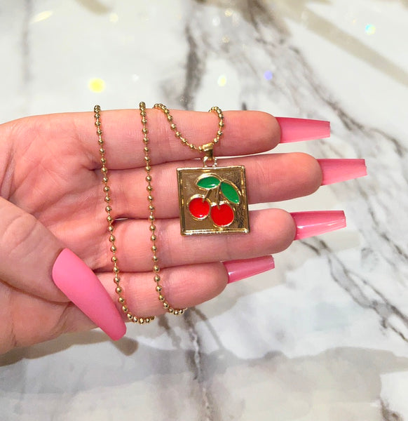 Square Cherry Necklace