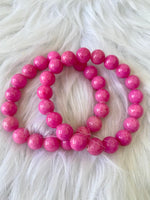 Hot Pink Agate Bracelet