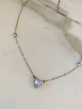 Heart Station Necklace (Silver)