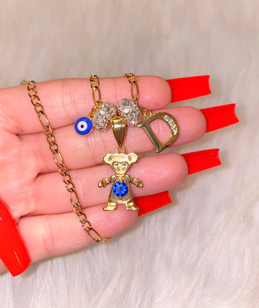 Bling Birthstone And Initial Kids With Blue Eyes
