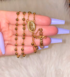 Gold Dipped Rosary Necklace