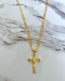 Fancy Crucifix (Figaro Chain)