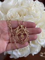 Gold Rose Heart With 1 To 2 Letters
