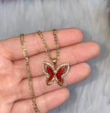 Magic Butterfly Necklace (Red Sparkle)