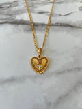 Tricolor Rose Heart Necklace