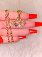 Tricolor Heart And Arrow Necklace