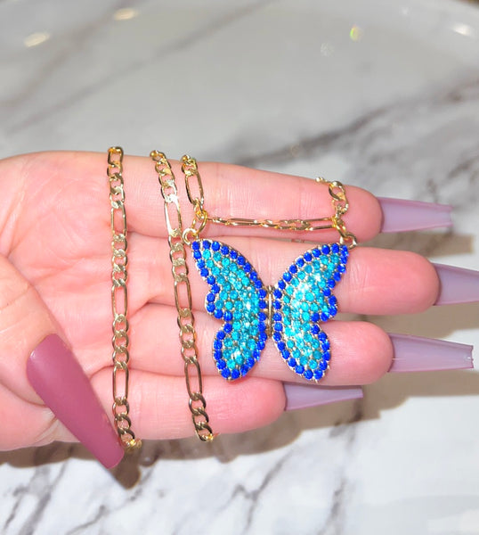 Blue Butterfly (Figaro Chain)