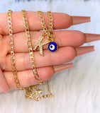 Icy Initial And Blue Eye (Cuban Chain)
