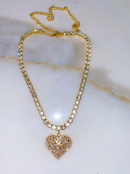 Flirty Tennis Necklace (Gold)