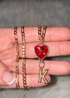 Custom Birthstone Heart & Initial Necklace