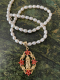Freshwater Pearl Floral Mary Necklace
