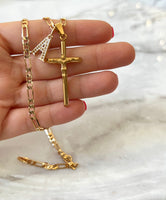 Gold Crucifix With Initial
