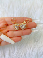 Icy Heart Dangle Earrings