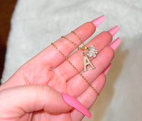 Dainty Iced Out Butterfly Necklace With Letter