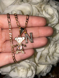 Icy Initial And Birthstone Kid Necklace (1 Kid/No Ball)
