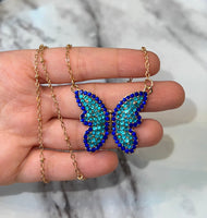 Blue Butterfly Necklace