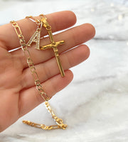 Gold Crucifix With Initial