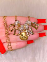 Mom Heart With 1 To 5 Bling Letters