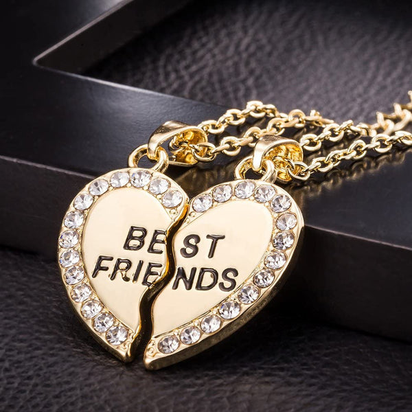 Icy Best Friend Heart Set (Rolo Chains)