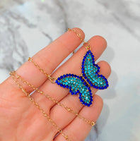 Blue Butterfly Necklace