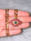 Hot Pink Eye Necklace
