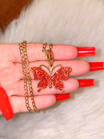 Red Butterfly Necklace