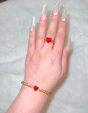 Cuban Heart Ring (Red)