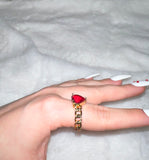 Cuban Heart Ring (Red)