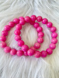 Hot Pink Agate Bracelet