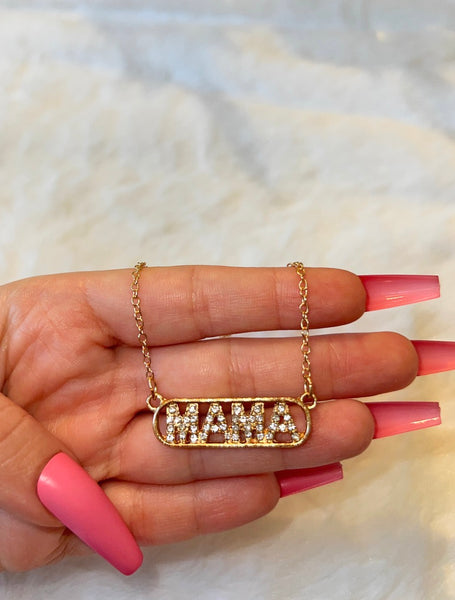 Mama Bar Necklace (Gold)