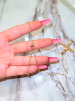 Square Cross (Pink/Rolo Chain)