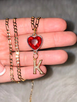 Custom Birthstone Heart & Initial Necklace