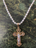 Freshwater Pearl Crucifix Necklace