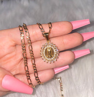 Baguette Bling Mary Necklace