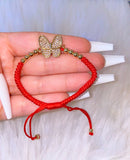 Red String Butterfly Bracelet