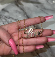 Cursive Love Necklace