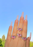 Triple Heart Ring (Pink)