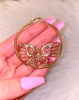 Bling Butterfly Hoops