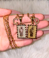 Framed Saint Jude And Initial Necklace