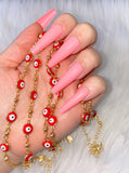 Leyla Eye Bracelet/Anklet (Red)