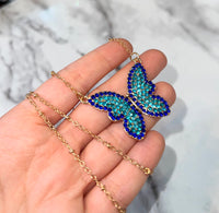 Blue Butterfly Necklace