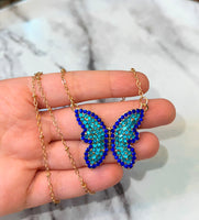 Blue Butterfly Necklace