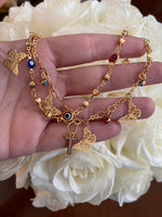 Butterfly And Eye Anklet/Bracelet With Initial
