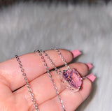 Solitaire Heart Necklace (Pink)