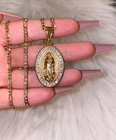 Oval Bling Mother Mary