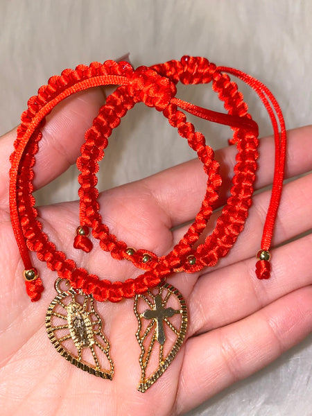 Set Of 2 Religious Heart Bracelets