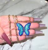 Blue Butterfly (Figaro Chain)
